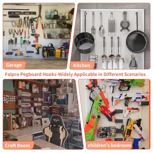 130PCS Pegboard Hooks Assortment - Peg board Hooks for Hanging Tools with Pegboard Bins & Cups,1/8-Inch Pegboard Wall Organizer - Ideal for Organizing in the Garage Kitchen Workbench Craft Room - style: 130 Pcs