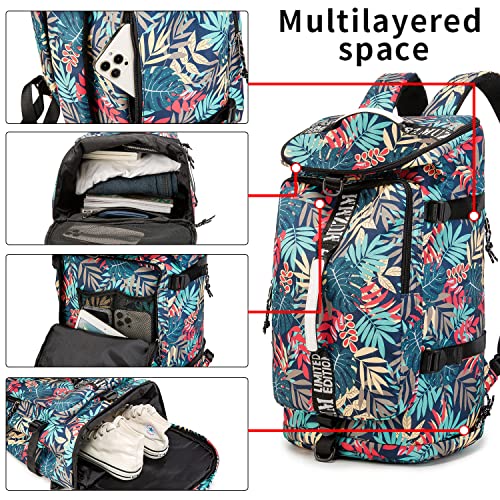 Gym Bag Duffle Backpack Suitable for Hiking,Camping, Travel 40L Large Capacity Trendy Cool Laptop Lightweight Backpack for Men and Women (Blue)… - color: Blue