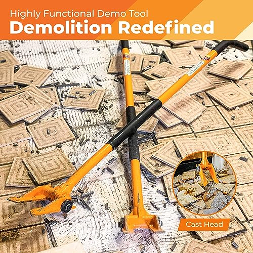 48” Demolition Pry Bar & Crowbar – Oval Handle Wrecking Bar for Ceiling & Wall Demo – Heavy Duty Nail Puller Tool for Contractors, Firefighters & Home Renovations - size: 48" Oval