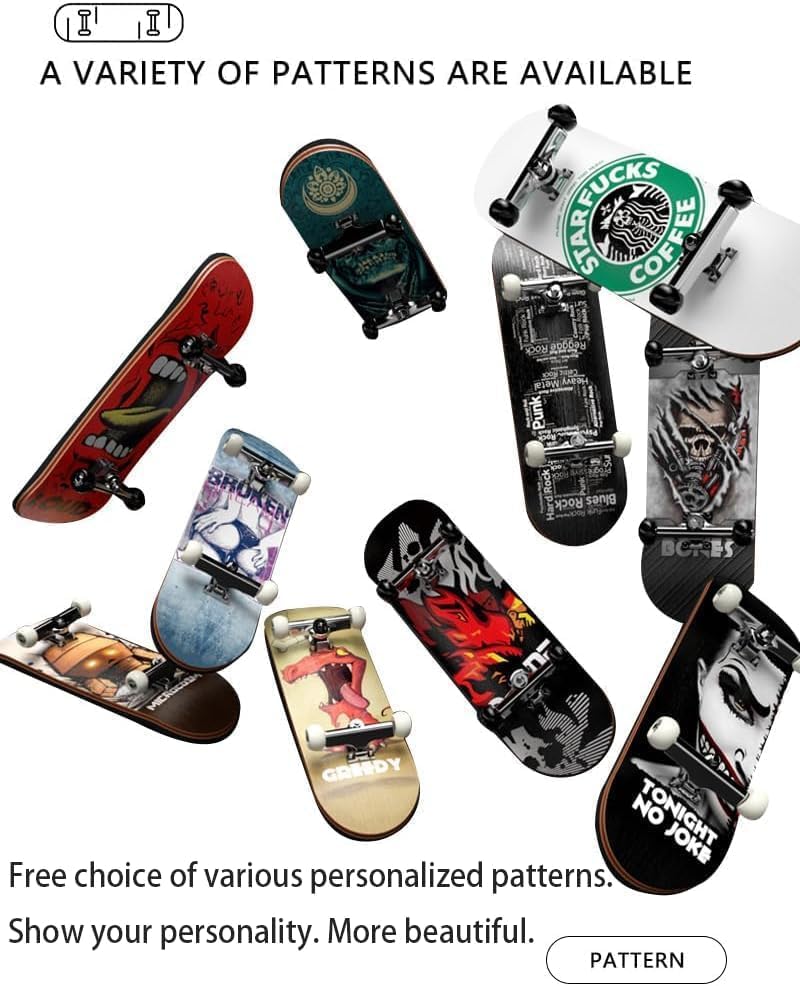 Wooden, pro Fingerboard 29mm Mini handboard、Premium Fingerboard Ideal for Dexterity maneuvers (Dinosaurs) - color: Dinosaurs