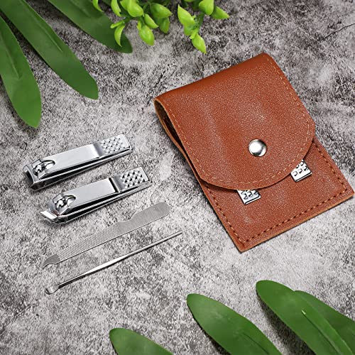 Geosar 12 Sets Manicure Gifts Bulk Nail Clippers Pedicure Kit Stainless Steel Professional Pedicure Grooming Kits Nail Care Tools with Travel Case for Women Men Hand Foot Birthday(Brown) - color: Brown