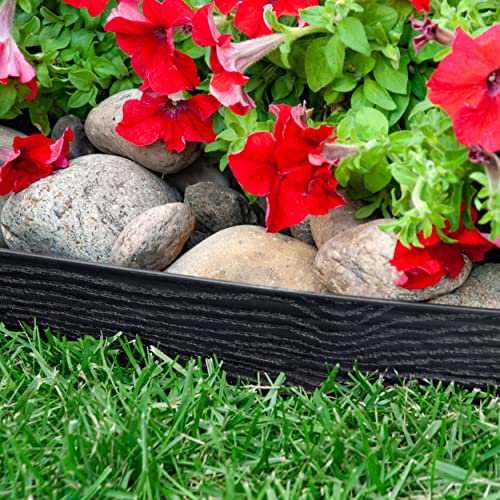 EasyFlex 2.5" Tall Wall No-Dig Landscape Edging Kit - 100 Foot, Black - color: Black, size: 100 Foot, style: Tall Wall