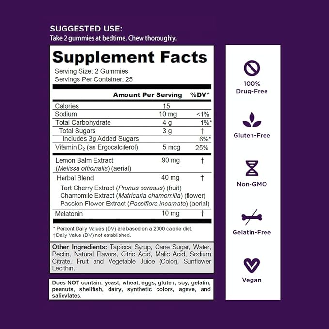 Goli Nutritional Supplement, Extra Strength Sleep Gummy 10mg Melatonin - 1 Pack 50 Count - Gluten-Free, Vegan, Non-GMO, and Gelatin-Free