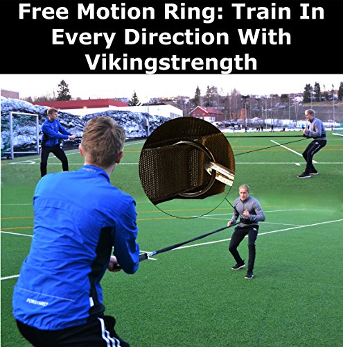 360° Resistance Running Training Bungee Band (Waist) for Speed, Fitness Agility, Speed Strength – Gym Equipment for Football, Basketball, Solo or Partner + V-Strength Workout App