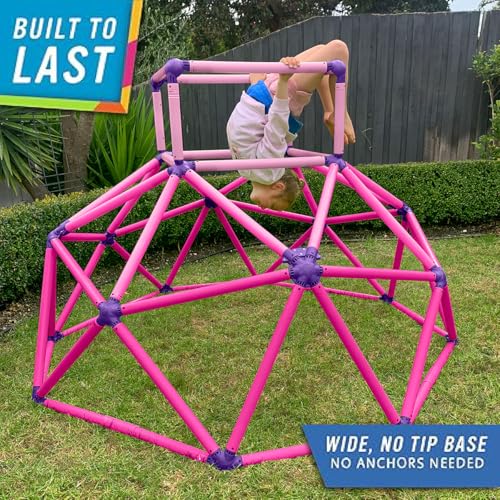 Eezy Peezy Climber with Top - Active Indoor Outdoor Play Set Climbing Dome Equipment Toys - Fun for Kids Ages 3 to 6 Years Old, Pink - color: Pink
