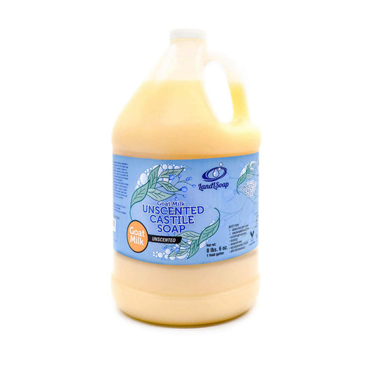 Landlsoap Goat Milk Unscented Pure Castile Soap Liquid For Face, Hand & Body Wash-Vegan, Non-Gmo, Made In Usa, All Skin Types, D