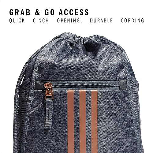 adidas Alliance Sackpack – Drawstring Backpack for Sports, Small Gym Bag, Jersey Onix Grey/Rose Gold/2, OSFA - color: Jersey Onix Grey/Rose Gold/2