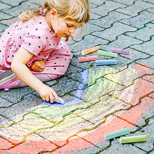 feela 168 Pack Sidewalk Chalk, Sidewalk Chalk Set For Kids Jumbo Chalk Bulk, Great for Kids Family, Paint on Sidewalk Wall School Driveway Blackboard Street Playground, 14 Colors - color: 168 pack