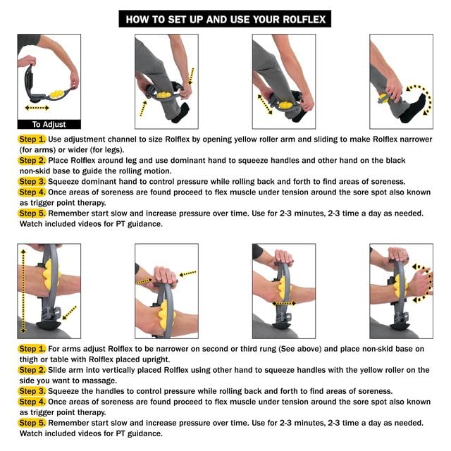 Rolflex Arm & Leg Massager Roller – Muscle Roller to Address Golfer’s Elbow, Tennis Elbow, Carpal Tunnel & More – Arm & Leg Massage Roller for Muscle Tightness & Faster Recovery - style: Rolflex