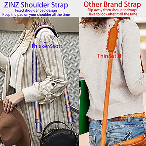 Bag Shoulder Strap, Padded Adjustable Shoulder Strap Replacement - color: Blue Gold, size: 57"