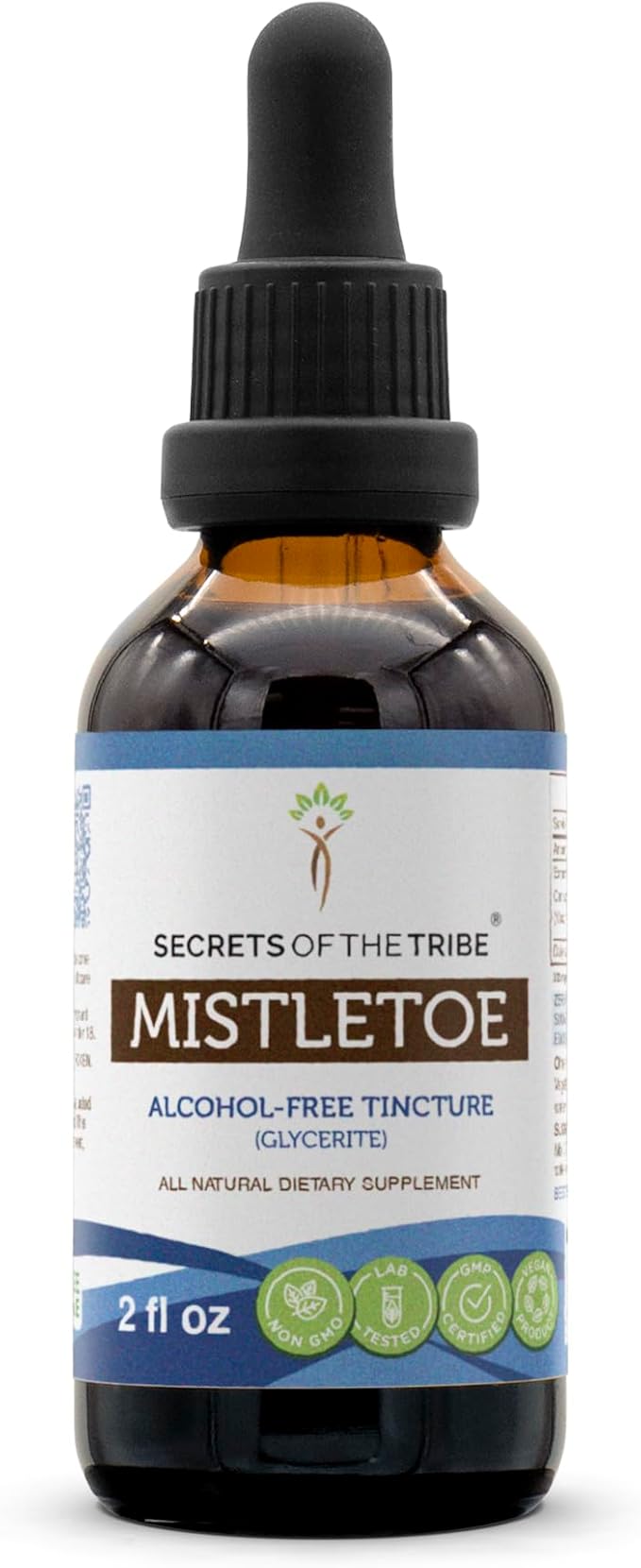 Secrets of the Tribe Mistletoe Tincture Alcohol-Free Extract, High-Potency Herbal Drops, Tincture Made from Mistletoe (Viscum Album) Dried Herb 2 oz
