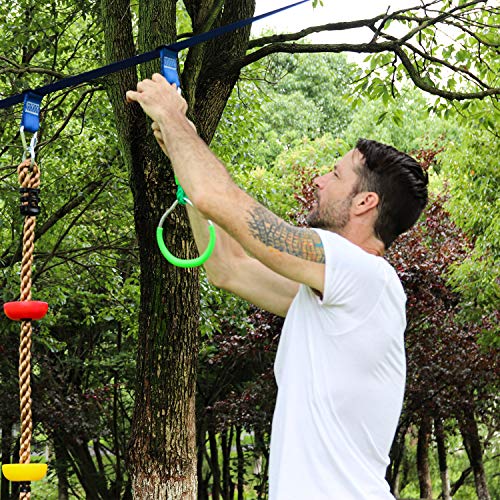 7-Pack Colorful Ninja Rings - Gymnastic Ring, Swing Bar Ring, Monkey Rings for Backyard Ninja Warrior Obstacle Slackline Kits - color: 7 Pack Ninja Acc