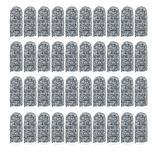 40 pcs Anti-Cut Fingertips Finger Cots Cut Resistant Protector Guards, Non-Slip Cut-Resistant Thumb Finger Protection Cots for Cutting Sewing Kitchen Working Sculpturing Gardening, 1 Size Fit All - size: 40 Pack