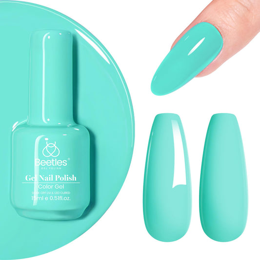 Beetles Gel Nail Polish Cascade Green Color Soak Off Uv Led Nail Lamp Gel Polish 15 Ml/Each Gel Nail For All Season Gel Polish N
