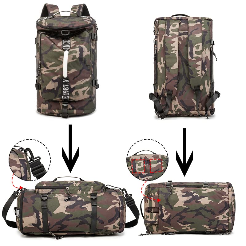 Outdoor Waterproof Backpack Hiking, Fishing, Camping Large Capacity Multifunctional Laptop Backpack, Suitable for Both Men and Women (Camouflage)… - color: Camouflage