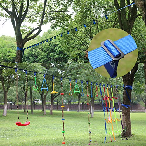 Ninja Slackline Buckle Straps - 8pc Removable Hanging Loops for Ninja Obstacle Course Training, Attaching Ninja Obstacle Accessories - Durable Buckle Straps - Blue Color - style: Buckle Straps