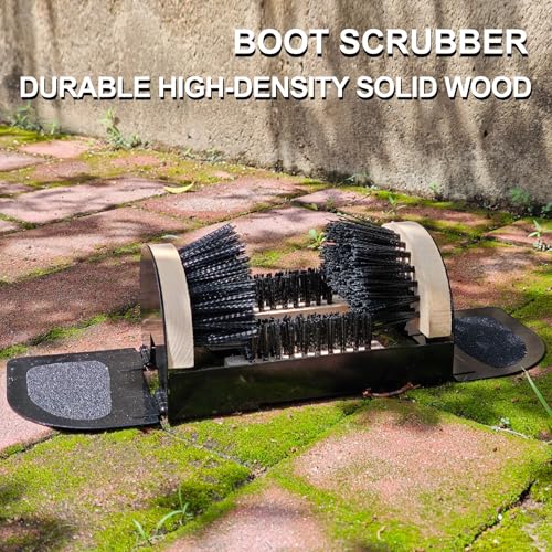 Earl Diamond Boot Scrubber - Outdoor Shoe Scraper Cleaner Brush - Heavy Duty Durable Shoe Cleaning Brush (with Pedal)