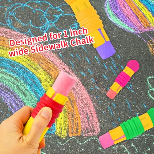 5 Pieces Railroad Chalk Holder Plastic Sidewalk Chalk Holders Colored Adjustable Chalk Clip Holder for Teachers Students Office
