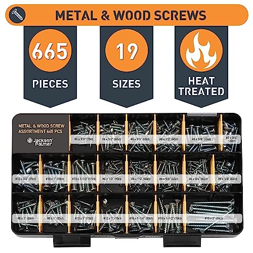 Jackson Palmer 2251 Piece Hardware Assortment Kit with Screws, Nuts, Bolts & Washers (3 Trays)…