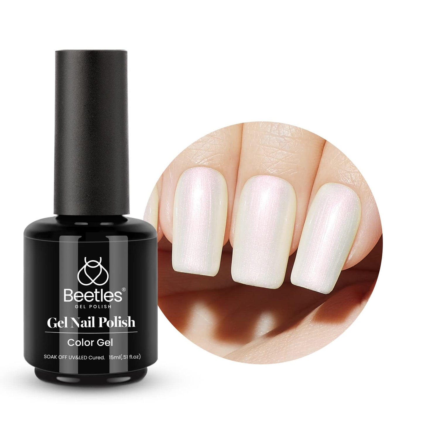 Beetles Gel Nail Polish, 1 Pcs 15Ml Mermaid Pearl Polish Iridescent Nail Polish Opal Nail Polish Soak Off Nail Art Manicure Salo