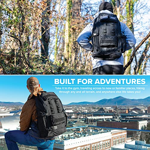 SERIOUS STEEL FITNESS Tactical Backpack and Gym Bag 1000D Nylon Black - color: Black, style: Backpack (Tactical)