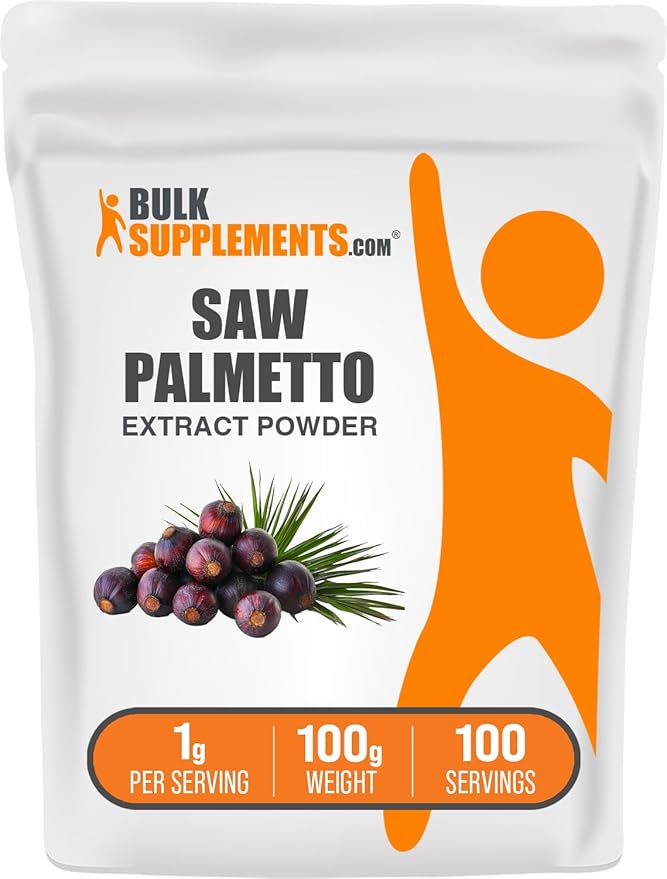 BulkSupplements.com Saw Palmetto Extract Powder - Serenoa Repens, Saw Palmetto Supplement, Saw Palmetto Powder - Vegan & Gluten Free, 1000mg per Serving, 100g (3.5 oz) (Pack of 1)