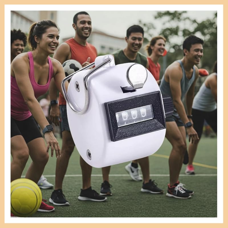 White Deer Hand Tally Counter 4 Digit Number Dual Clicker Golf Handy Convenient - color: metal
