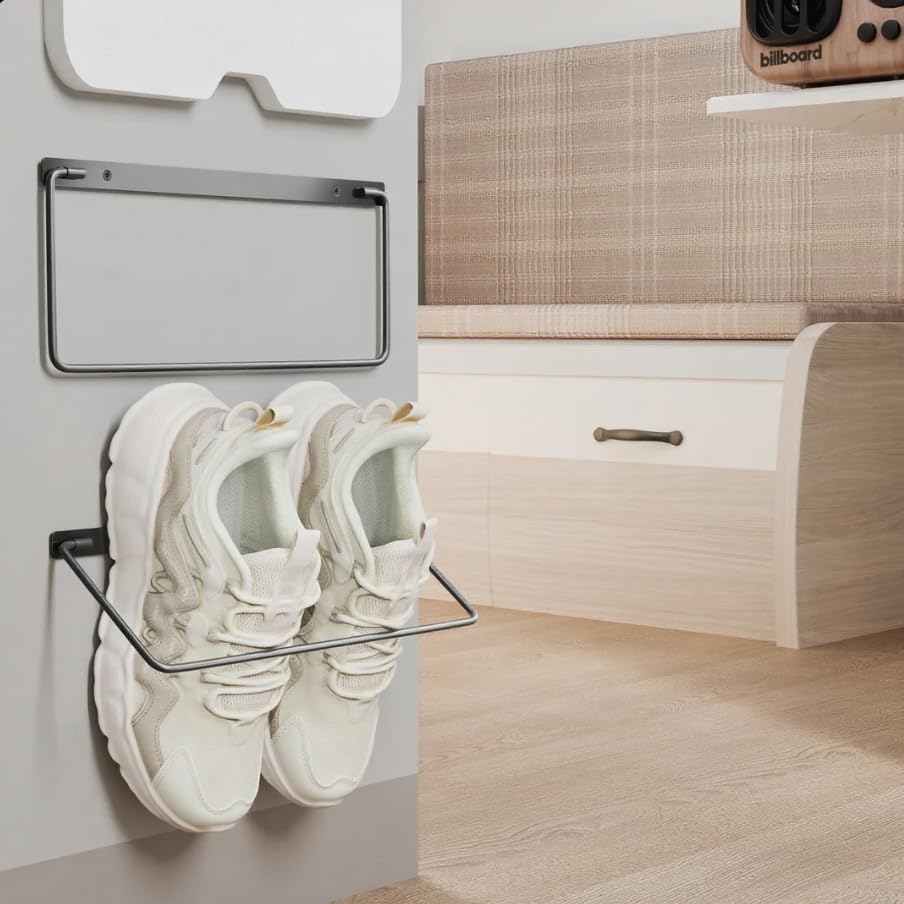Foldable RV Shoe Rack - Wall Mounted Shoe Storage. | Car Shoe Holder Space Saver, Hanging Shoe Organizer for Various Shoes in Camping RV Travel, 2 Pack.