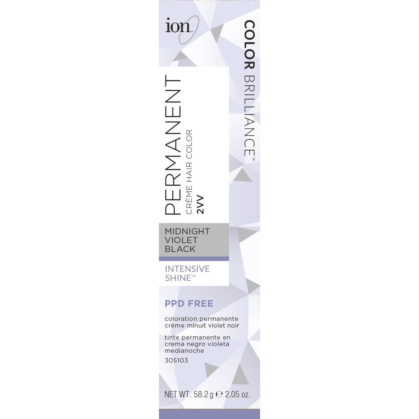 Ion 2Vv Midnight Violet Black Permanent Creme Hair Color 2Vv Midnight Violet Black