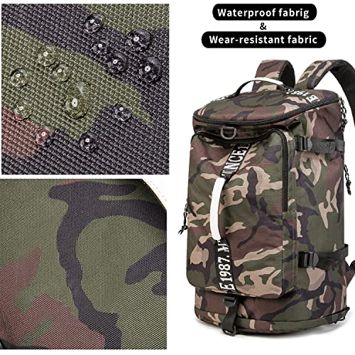 Outdoor Waterproof Backpack Hiking, Fishing, Camping Large Capacity Multifunctional Laptop Backpack, Suitable for Both Men and Women (Camouflage)… - color: Camouflage