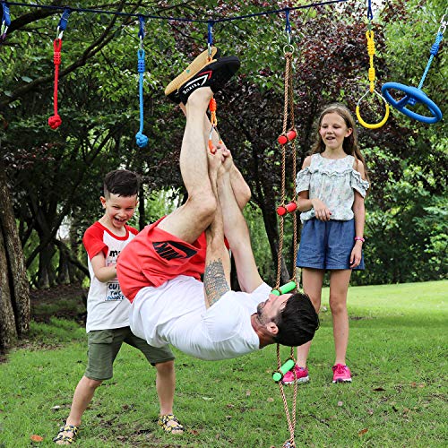 7-Pack Colorful Ninja Rings - Gymnastic Ring, Swing Bar Ring, Monkey Rings for Backyard Ninja Warrior Obstacle Slackline Kits - color: 7 Pack Ninja Acc