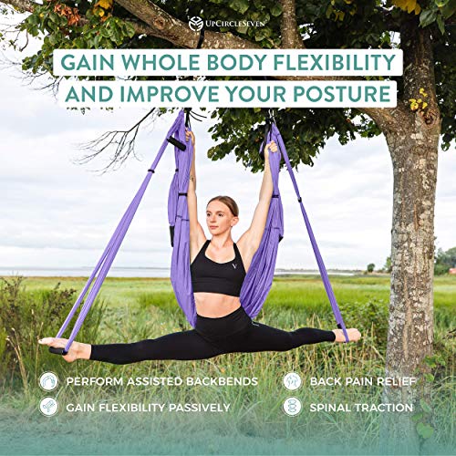 UpCircleSeven Aerial Yoga Swing Set Ceiling Mount Accessories - color: Purple