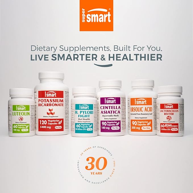Supersmart - PABA Supplement 3000mg per Day (para-AminoBenzoic Acid) - Natural B Complex Vitamin - Water Soluble PABA | Non-GMO & Gluten Free - 200 Tablets