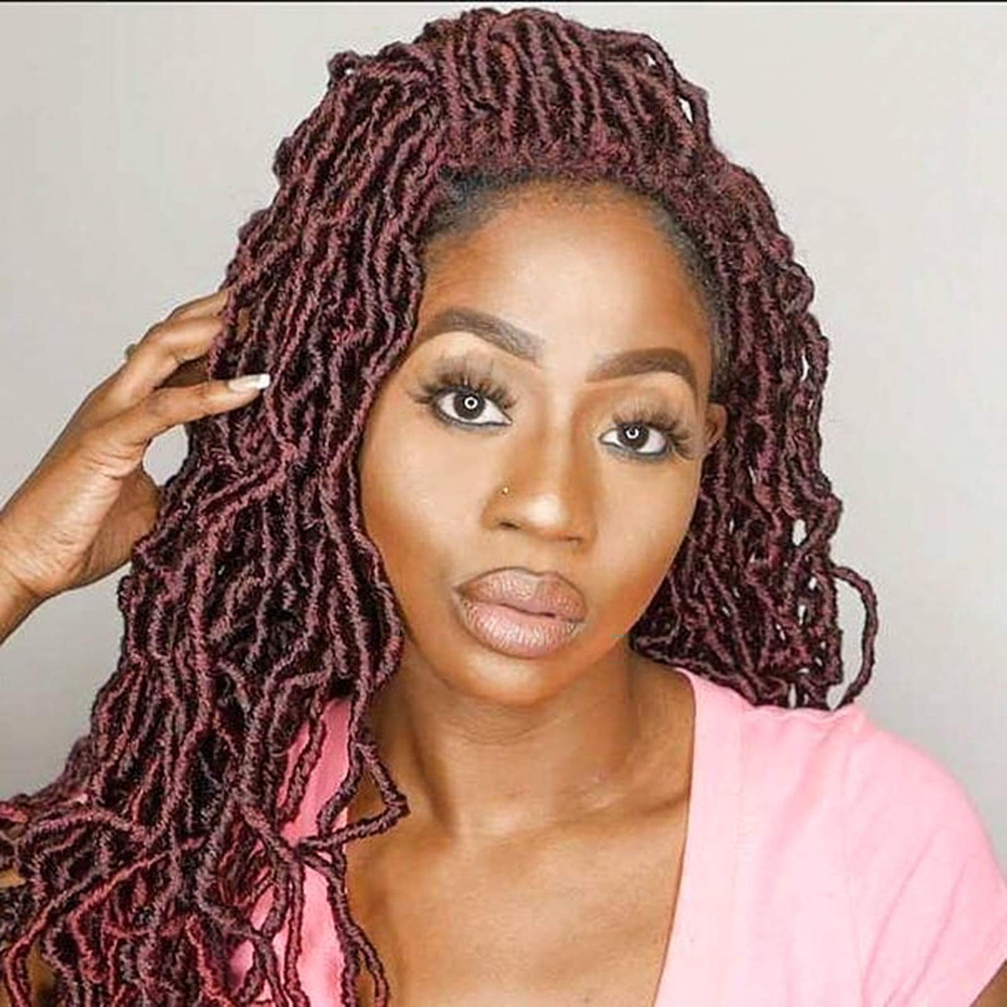 Natural New Faux Locs Soft Locs Crochet Hair 24Inch 6 Packs Pre-Looped Crochet Braids Synthetic Braiding Hair (24Inch(6 Packs),