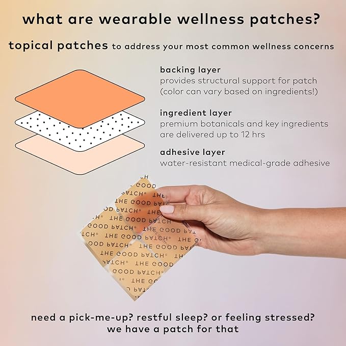 The Good Patch Plant Powered Sleep Support - Sustained Release Dream Patch with Melatonin, Hops, Valerian Root (16 Total Patches)