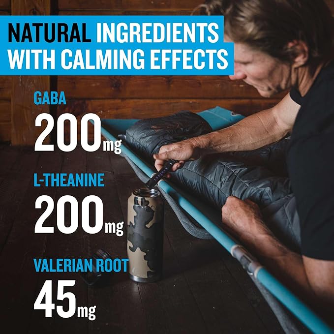 GABA L Theanine Supplement | Melatonin-Free Sleep Aid for Adults | Valerian Root for Night Support & Restful Sleep | GABA Calm Liquid Drink Mix for Adults | Grape, Pack of 10