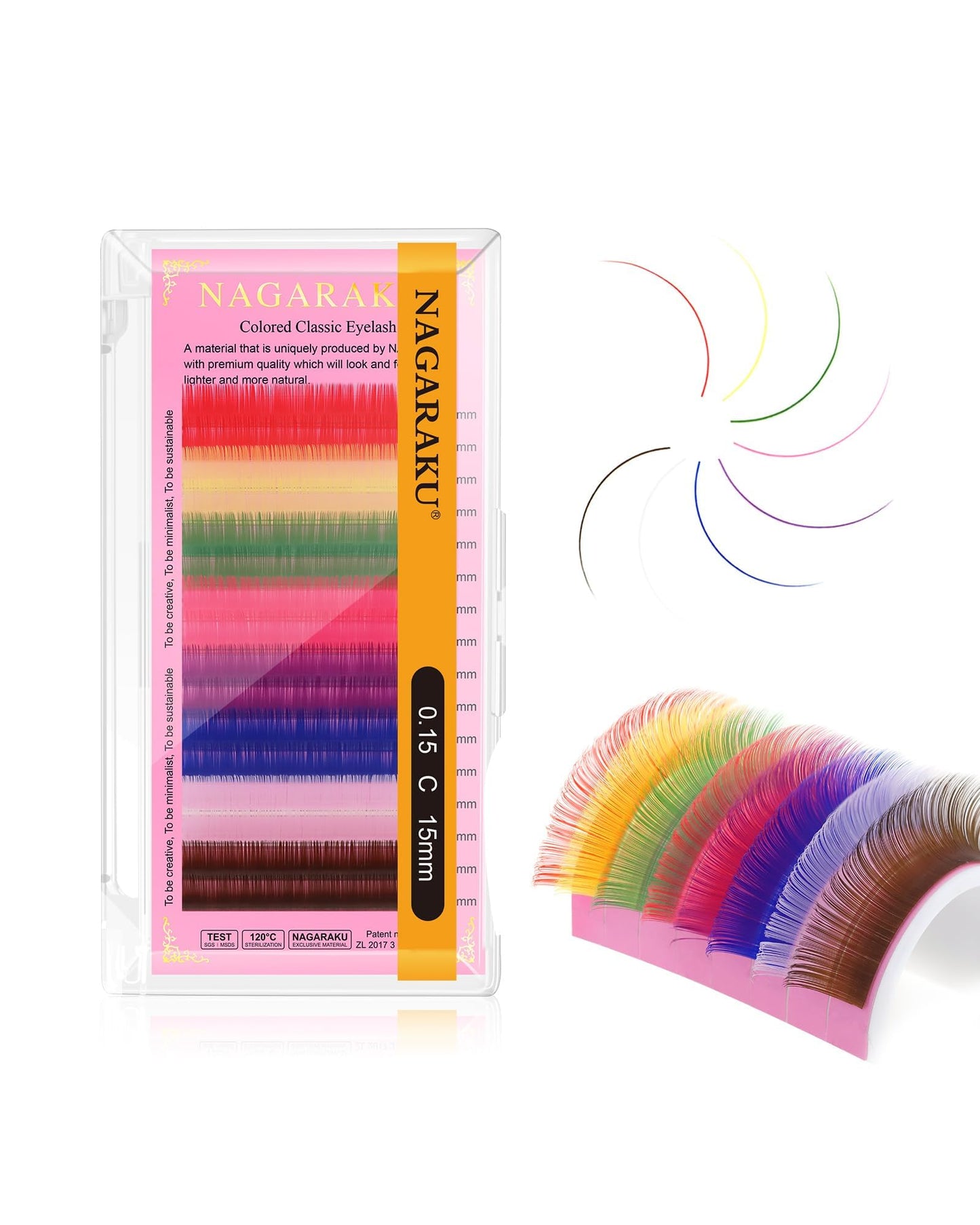 Colored Eyelash Extensions 8 Colors Rainbow 0.15Mm D Curl 15Mm Individual Lashes Purple Blue Pink Brown Classic Professional Sal
