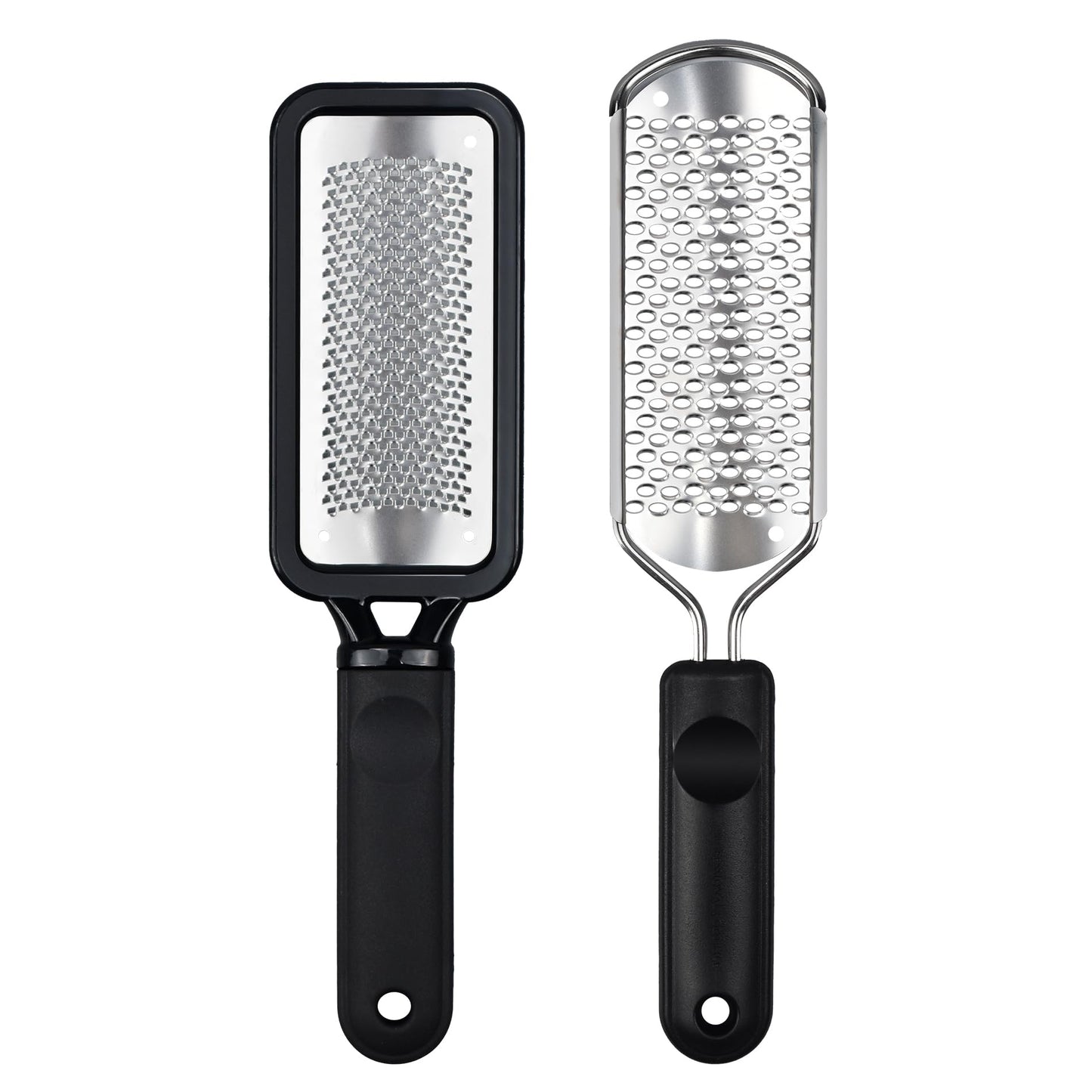 Foot File Foot Scrubber Pedicure, 2 Pcs Stainless Steel Callus Remover For Feet, Professional Foot Grater Rasp Scraper Corns Cal