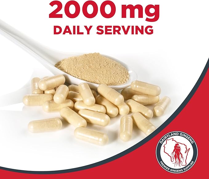 Dairyland American Ginseng Roots 8 oz and Capsules 75 ct Pack of Wisconsin Ginseng – Direct from Farmer to Consumer 西洋参