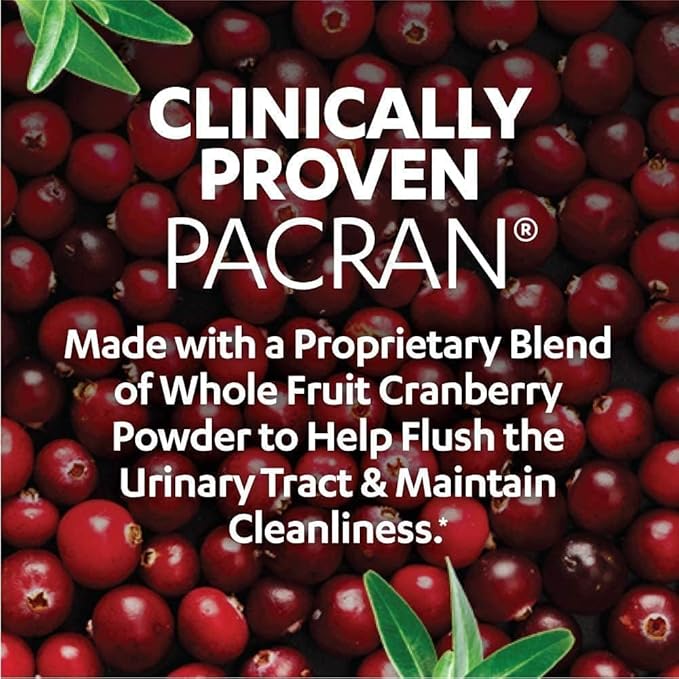 AZO Cranberry Pro Urinary Tract Health Supplement 600mg PACRAN, 1 Serving = More Than 1 Glass of Cranberry Juice 100 CT + Urinary Tract Infection (UTI) Test Strips, Accurate Results in 2 Minutes, 3 CT