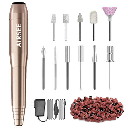 Airsee Portable Electric Nail Drill Professional Efile Nail Drill Kit For Acrylic, Gel Nails, Manicure Pedicure Polishing Shape