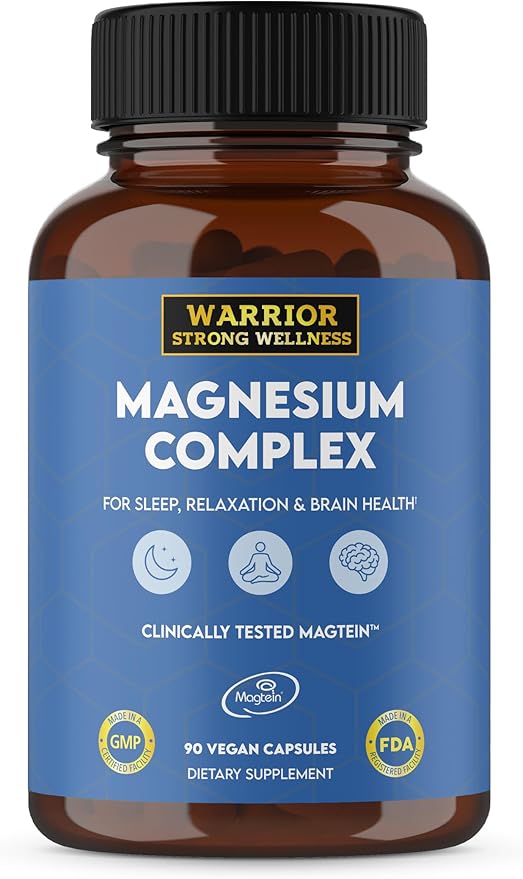 Magnesium Complex -Triple Blend 100% Chelated Mag Supplement-Magtein Magnesium L-Threonate for Memory & Brain Health -Glycinate, Sleep Well-Taurate- Relaxation