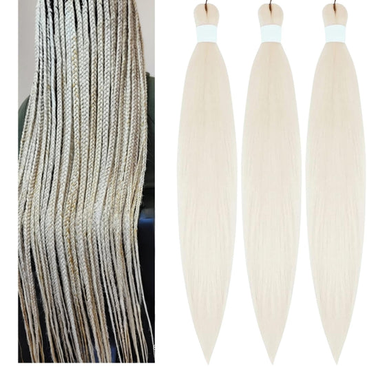 Leticia Blonde White 30 Inch Braiding Hair Prestretched Human Hair Kanekalon Braiding Hair
