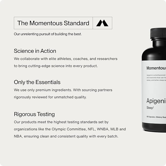 Momentous Apigenin Supplement - 50mg per Capsule, 60 Count