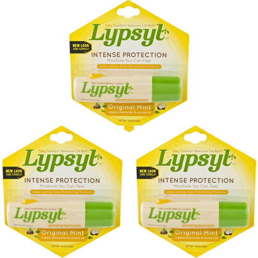 Lypsyl Intense Protection Original Mint, Lip Balm 0.10 Oz (3-Pack)