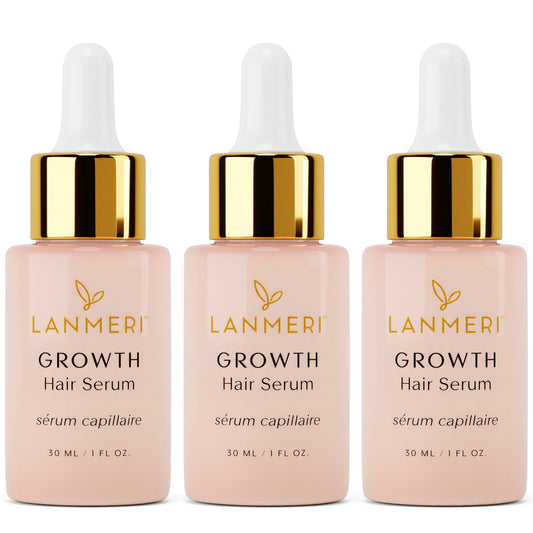 Lanmeri Vegan Hair Growth Serum For Women & Men - Natural Scalp Treatment For Thinning Hair And Hair Regrowth - Fuller-Looking,