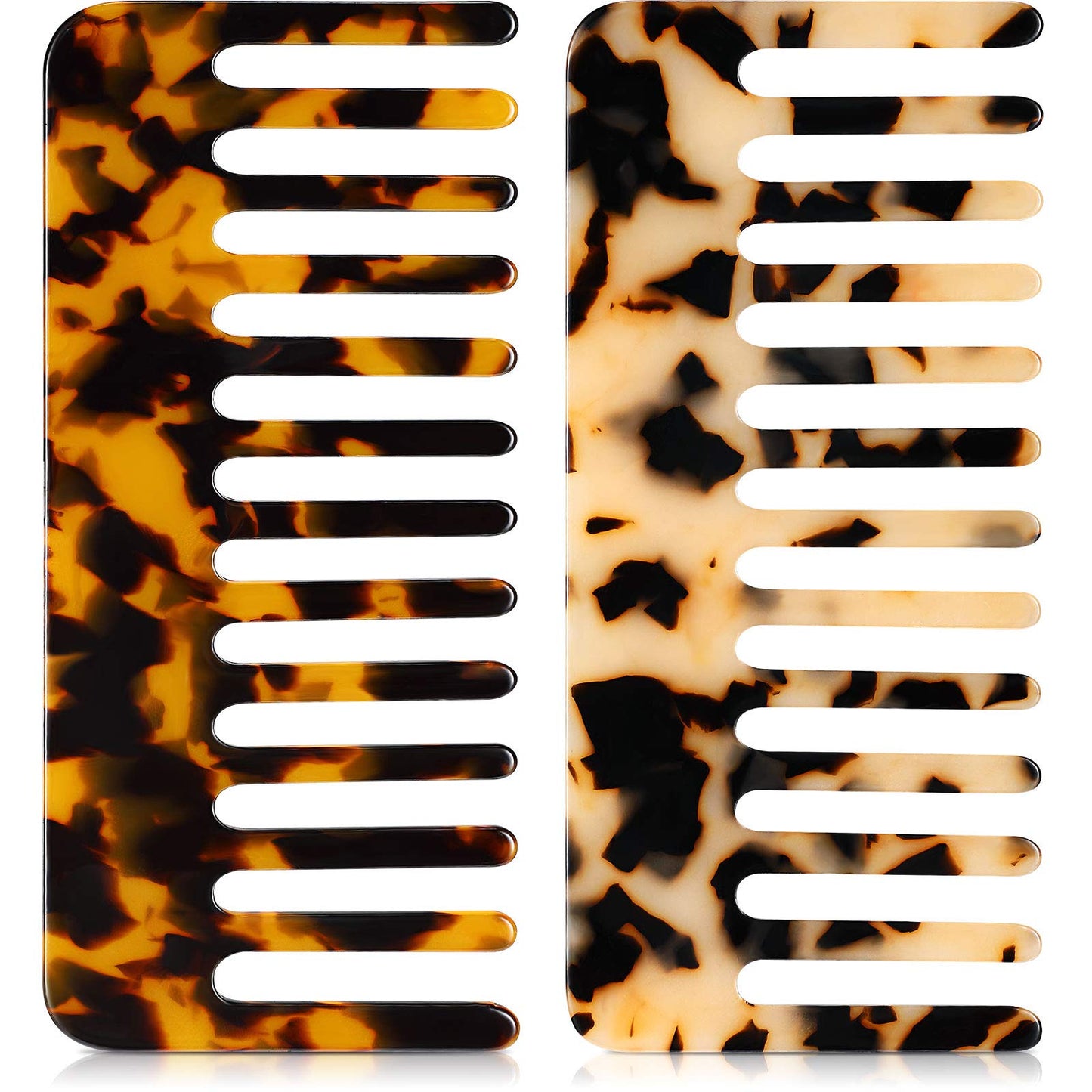 Patelai Wide Tooth Comb Large Hair Detangling Comb For Curly, Wet Dry Hair, No Handle Detangler Accessories(Tortoiseshell, Light