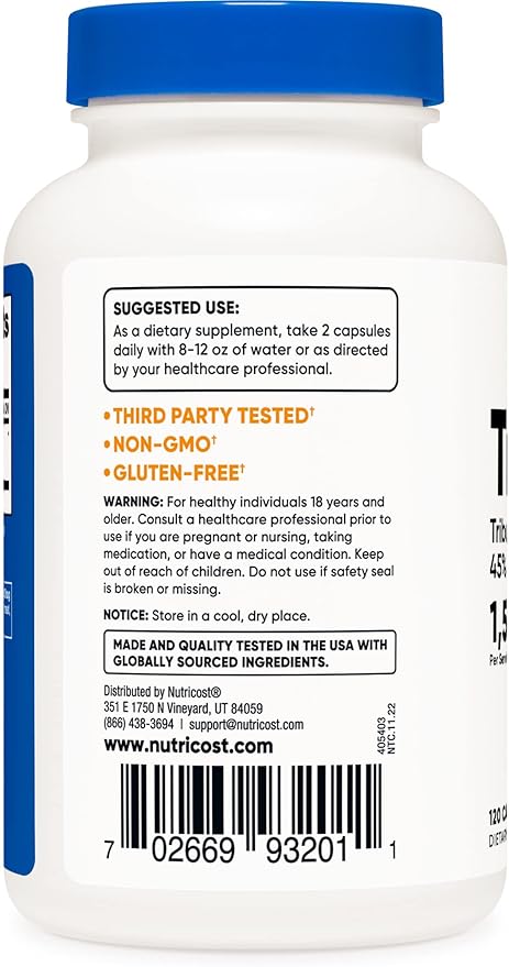 Nutricost Tribulus Terrestris Extract 750mg, 120 Capsules (3 Bottles)