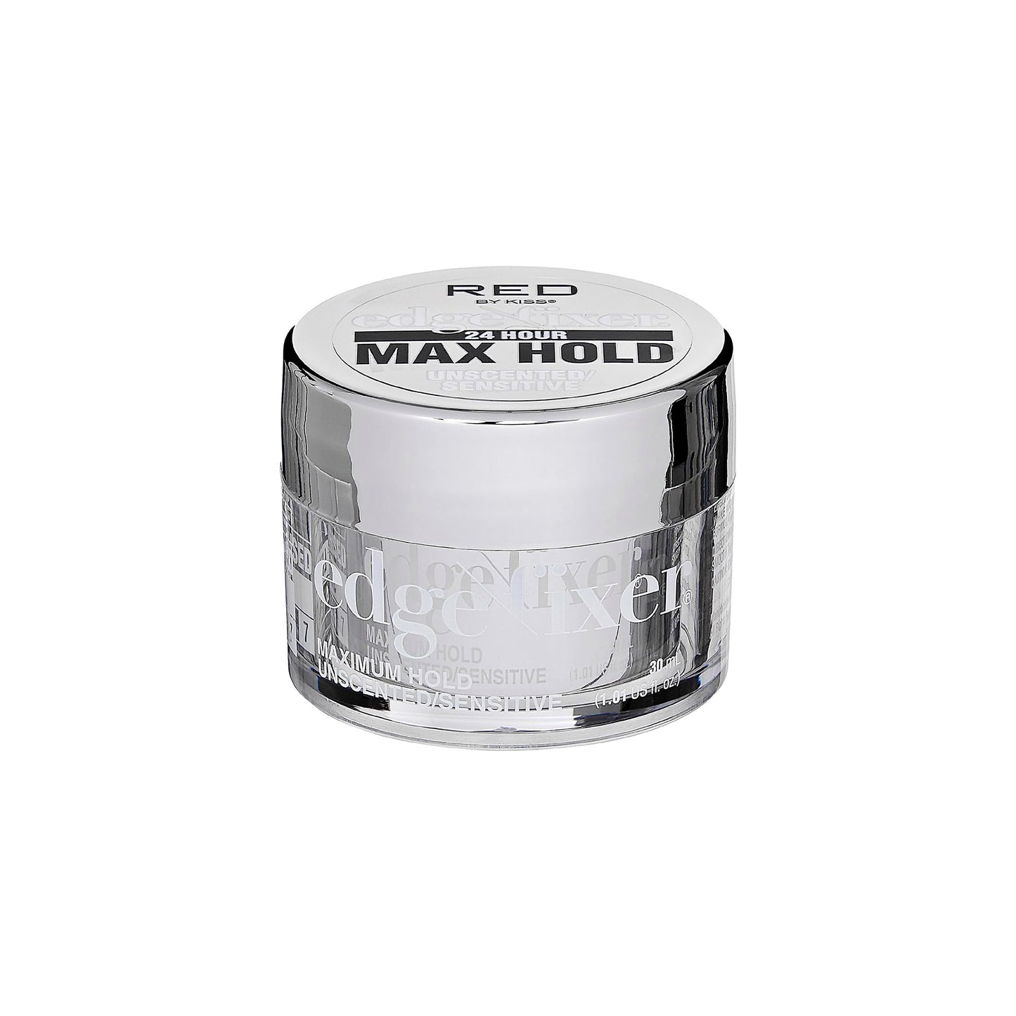 Red By Kiss Edge Fixer 24 Hour Maximum Hold Edge Wax No Flaking Biotin B7 Infused Hair Gel 1.01 Fl.Oz (Unscented)