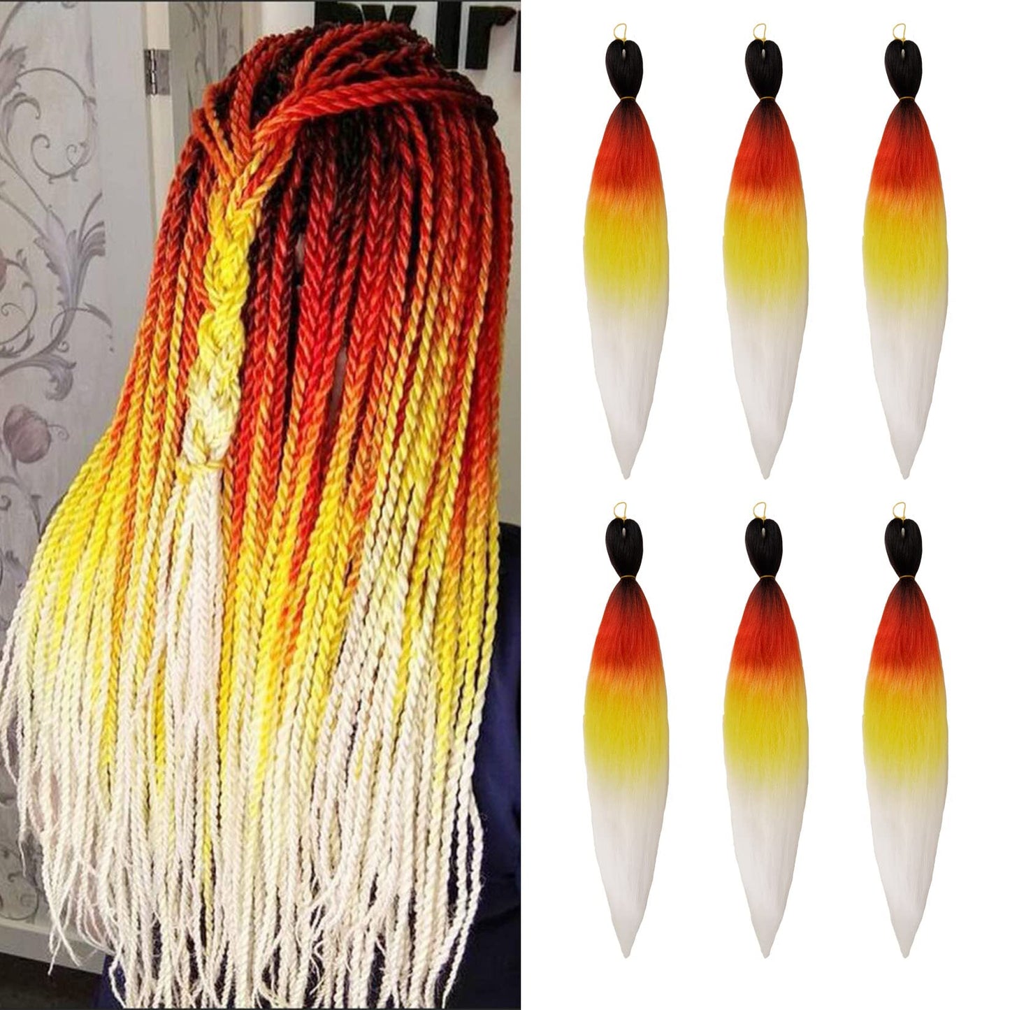 Pre Stretched Braiding Hair Phoenixfly 26   -6 Packs Braid Professional Yaki Synthetic Hair For Fiber Corchet Braids Women Twist